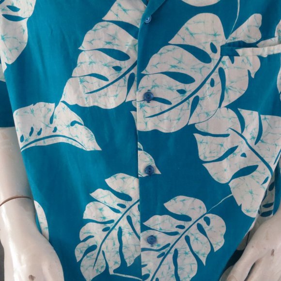 Vintage Hawaiian Shirt - Tie Dye Palm Leaves by Hilo Hattie - Men's 3XL - Picture 3 of 10